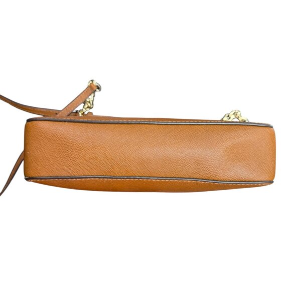 Michael Kors Jet Set Large Saffiano Leather Caramel Cross Body Bag - Picture 5 of 13